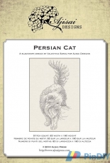 Ajisai Designs - Persian Cat, Blackwork