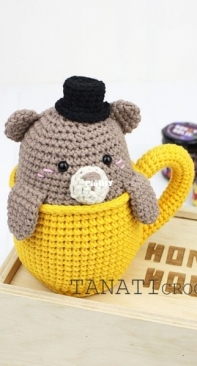Tanati crochet - Tatiana Kucherovska - Rattle Bear in the Cup - Rassel Baer in der Tasse - German
