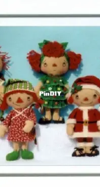 Happy Heart Patterns - HHF-312 - Christmas Gathering Ornies- Raggedy Girls