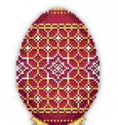 Solaria Gallery - Faberge egg Red with Golden Grid -PAT
