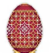 Solaria Gallery - Faberge egg Red with Golden Grid -PAT