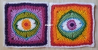 Woman Walking A Wire - Christine Anne Melvin - Grannys eye granny square