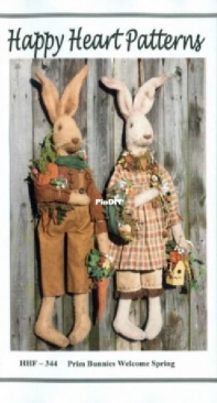 Happy Heart Patterns - HHF.344 - Prim Bunnies Welcome Spring