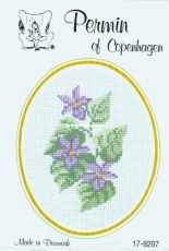 Permin 17-9207 - Card or Ornament Violets - 17-5106 - 12-9107