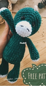 Bumbee Crochet - Kristina - Green Dino - Free