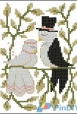 HP8448 Wedding Card - Doves in Love From Igla Malowane 2012-12