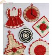 Maggies Crochet - Maggie Weldon - Premium Vintage Potholders Set 2 #PB085