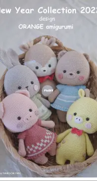 Amigurumi by Orange - Orange Amigurumi - Namsom Pan - New Year Collection 2022 - Little Pig, Little Bear, Little Rabbit, Little Giraffe, Little Deer - Thai