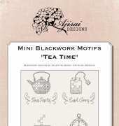 Ajisai Designs-Mini Blackwork Motifs ,,Tea time,,