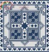 Artecy Cross Stitch Geometric Blue and White