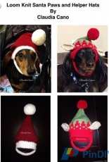 Loom Knit Santa Paws and Helper Hats by Claudia Cano-Free