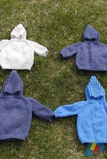 Hooded Baby Sweater with Back Zipper by Sarah Punderson /Sarah Montie Handknits-Free