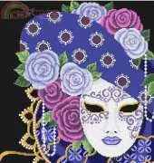 Cross Stitch Designs Rinna - Mask of Mardi Gras – Purple & Periwinkles