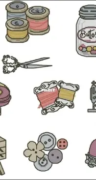 Crazy for Vintage Sewing by Jenny Barton from Cross Stitch Crazy 229 PCS + XSD