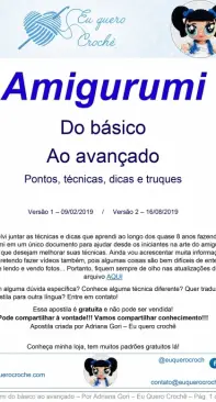 Eu Quero Crochet - Adriana Gori - Ebook Amigurumi from Basic to Advanced - Ebook Amigurumi do Básico ao Avançado - Portuguese - Free