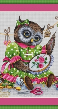 Owl embroiderer by Svetlana Gamova XSD