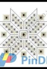 Elizabeth Almond FR0033 Gold Christmas Star - Blackwork pattern - Free