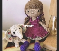 Amigurumi girl and elephant