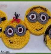 Despicable Me Minion Coasters Applique by Ruby Needles Designs
