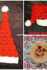 Spider Mambo Designs - Laurie Kahn - Stack O Skulls Santa Hat
