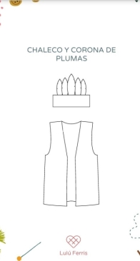 Lulú Ferris - Feather Crown Vest - Chaleco Corona De Plumas - Sizes 12mo-6yr - Spanish