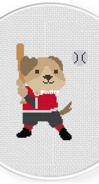 Daily Cross Stitch - Baseball Pup