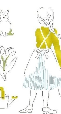 Girl and bunny. Spring garden by Tinker Bell