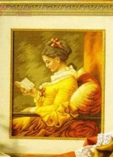 Girl reading from Чудесные Мгновения Wonderful Moments. Gold Collection. Beautiful Ladies XSD