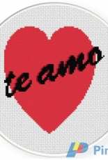 Daily cross Stitch - Te Amo Heart