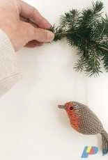 Robin Redbreast Hanging Ornament by - Claire Garland - Dot Pebbles -Free