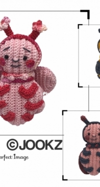 Jookz creaties - Joke Postma - Ribblz Butterfly, Bee and Ladybug MINI - Ribblz Vlinder, Bij en Lieveheersbeestje MINI- Dutch