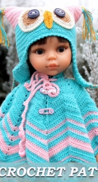 Kasatka Dolls Fashions - Oksana Lifenko - Poncho and Owl Hat