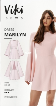 Viki Sews - Marilyn Dress Size 34-52 Мэрилин Платье - Russian