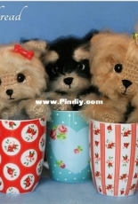 Elfin Thread - Lorena Da Silva - Cream, Coffee and Cookie, the three Yorkie Puppies
