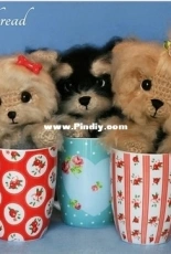 Elfin Thread - Lorena Da Silva - Cream, Coffee and Cookie, the three Yorkie Puppies
