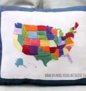 Cushion with embroidery card.