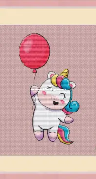 Unicorn With a Balloon by Sofico / Sofia Komkova - Единорожка с шариком - Софья Комкова - Free