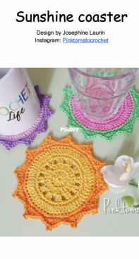 Pink Tomato Crochet - Josephine Laurin - Sunshine Coaster