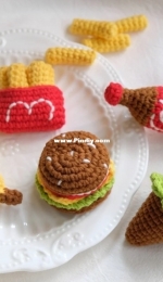 Kui/Kwai Summer - Kui Xia - Mini McDonalds Set - Fries, Cola, Hamburger, Ice-cream, Banana - Chinese - Free