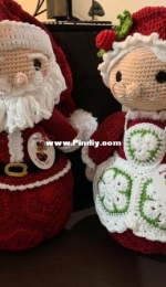 Amigurumis de la Casa de los Tejidos de Mamá Gallina - Romina Garza - African Flower Santa Claus and Mrs Claus - Santa Claus y Sra Claus Flor Africana - Spanish