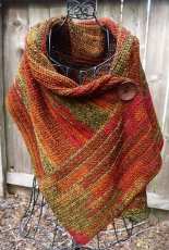 Red boot yarn works - Paula Marshall - Buttoned Wrap