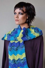 Cuddles DK Chevron Scarf by Susan Druding /Crystal Palace Yarns-Free