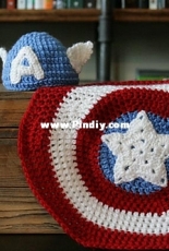 The Geeky Hooker - Captain America baby beanie and shield blanket - Free