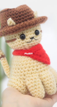 Stringy Ding Ding - Olive - Cowboy Kitty Amigurumi - Free