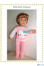 Unknow Designer-Hello Kitty Pyjamas for 18"inch Doll