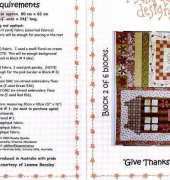 Rosalie Quinlan. Give Thanks Quilt. Block 2