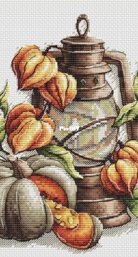 Kerosene Lantern With Pumpkins by Evgenia / Evgeniya Poluektova