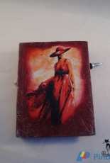 Notepad Lady in red