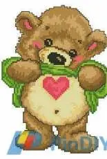 A.B.C. Cross Stitch Freebie Valentine Teddy
