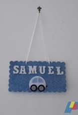 Blue felt banner